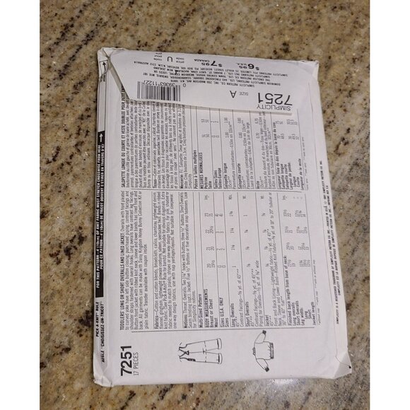 Simplicity 7251 Toddler Overalls Shortalls Jacket Sewing Pattern Size 1-4 Uncut - Picture 8 of 10